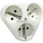   GAO D-10080 süllyesztett, földelt hármas dugalj, 250V, 16A, IP20, krém