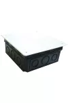 TRACON D100X100 Perforált kötődoboz süllyesztett, négyzetes, fekete 104x104(116x116)×51.5mm