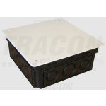   TRACON D150X150 Perforált kötődoboz süllyesztett, négyzetes, fekete 150(166)×65.3mm, IP44, 5 db/csomag