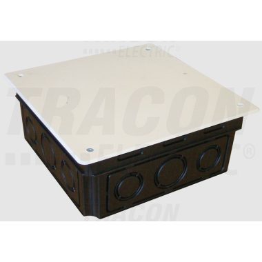 TRACON D150X150 Perforated junction box recessed, square, black 150 (166) × 65.3mm, IP44, 5 pcs / pack