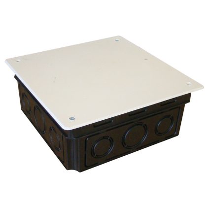   TRACON D150X150 Perforált kötődoboz süllyesztett, négyzetes, fekete 150x150(168x168)×65.3mm