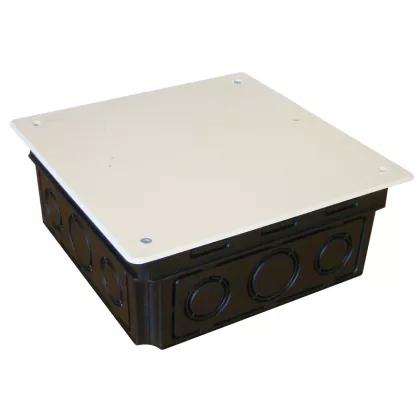   TRACON D150X150 Perforált kötődoboz süllyesztett, négyzetes, fekete 150x150(168x168)×65.3mm