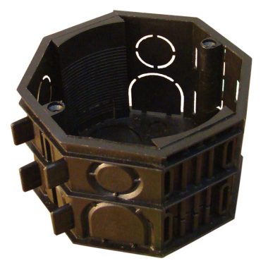 TRACON D70/8 Perforált szerelvénydoboz süllyesztett, nyolcszögletű,fekete 72×72×46mm