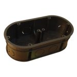 TRACON D70D Perforált szerelvénydoboz süllyesztett, dupla, fekete 70×140×70×44mm