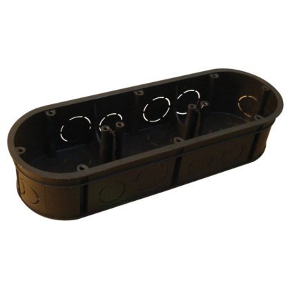 TRACON D70TRI Perforált szerelvénydoboz süllyesztett, tripla, fekete 70×212×70×44mm