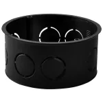   TRACON D80 Perforált kötődoboz süllyesztett, sima, fekete 80×45mm