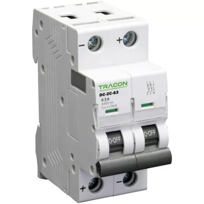   TRACON DC 2P 6A C Egyenáramú kismegszakító PV rendszerekhez, 2 pólus, C kar. 6A, 440V DC (DC 2P C6A)