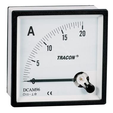TRACON DCAM48-5 Analóg egyenáramú ampermérő közvetlen méréshez 48×48mm, 5A DC