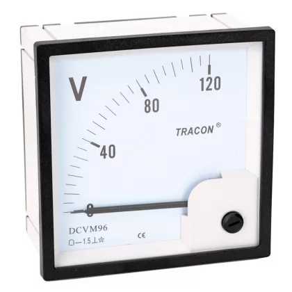   TRACON DCVM96-120 Analóg egyenáramú voltmérő 96×96mm, 120V DC
