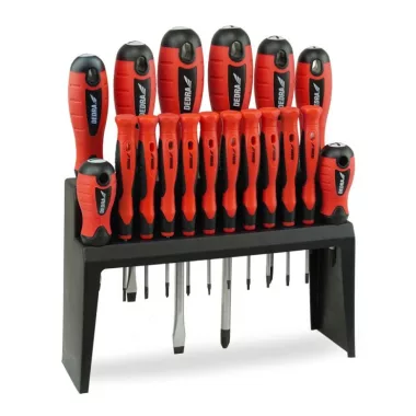 DEDRA 06A095 Csavarhúzó készlet 18db műanyag állvánnyal, CrV acél