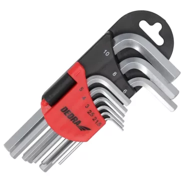 DEDRA 06F200 Rövid imbuszkulcsok 1.5-10mm készlet 9db, CRV