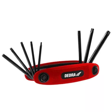 DEDRA 06F242 Torx kulcsok T9-T40 készlet 8db, CRV feketített
