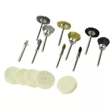 DEDRA 08T608 Drótkefék és polírozó filcek, készlet 15db