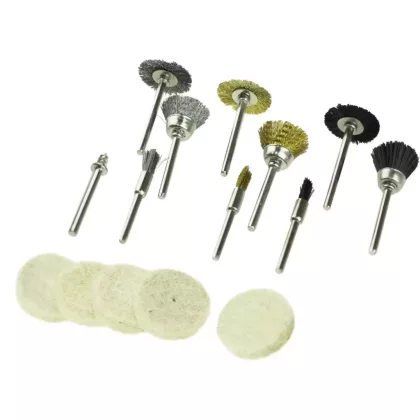   DEDRA 08T608 Drótkefék és polírozó filcek, készlet 15db