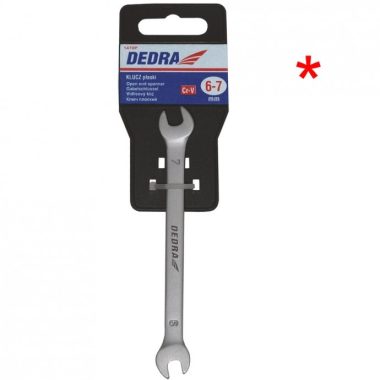 DEDRA 1481P Lapos kulcs, kétoldalas CrV 24x27 mm, PVC tartóval