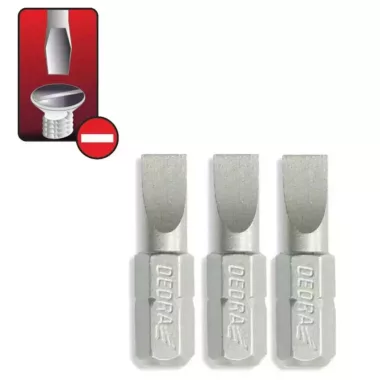 DEDRA 18A00SL550-03 Csavarhúzó bitek lapos SL 5.5x25mm, 3db blister
