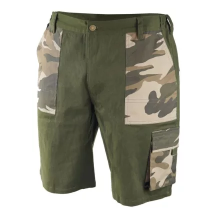   DEDRA BH43ST-LD Terepszínű rövidnadrág, LD méret. pamut+elasztán, 240g/m2