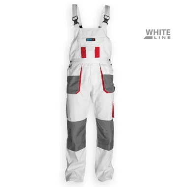 DEDRA BH4SO-LD Védő kertésznadrág LD/54 méretben, fehér, 190g/m2 grammatúra