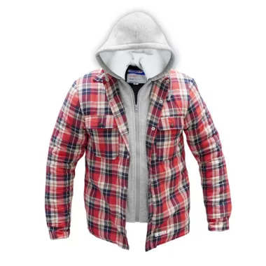 DEDRA BH63KF-M Flanel pulóver, bélelt kapucnival, méret: M