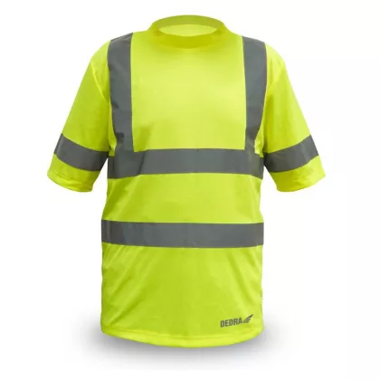   DEDRA BH81T1-XXL Férfi rövid ujjú póló, láthatósági, sárga, mérete XXL