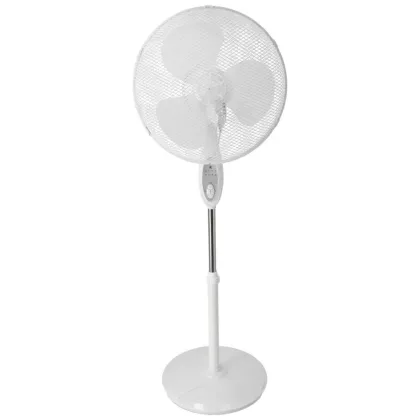   DEDRA DA-1611 Időzítős, 3 sebességes állványos ventillátor, 16", távirányító, 55W, hálós védőburkolat, króm