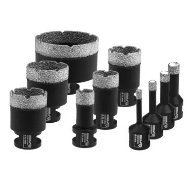 DEDRA DED1592SZ07 Gyémánt koronafúró készlet 6,8,10,12,20,28,35,40,45,68mm, fúróvezető