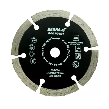   DEDRA DED70491 Gyémánttárcsa 89x10x1,2x1,8x7x6T a DED7049-hez