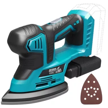 DEDRA DED7063 Akkumulátoros deltacsiszoló 18V, 140x140x93mm