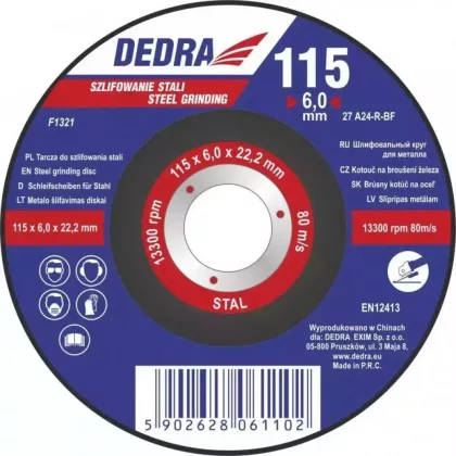 DEDRA F1321 115x6,0x22,2 acélra