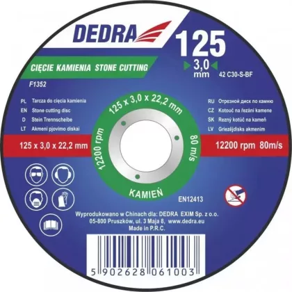 DEDRA F1352 125x3,0x22,2 kőre