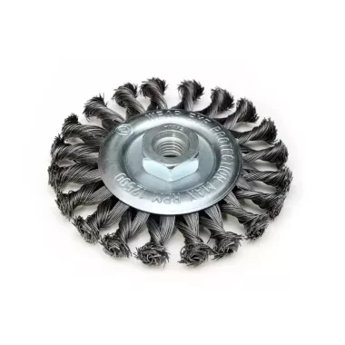 DEDRA F39-115 Acél korong drótkefe 115mm, menet M14, sodrott