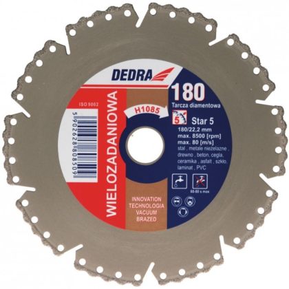 DEDRA H1085 vákuumforrasztott gyémánttárcsa 180mm/22,2