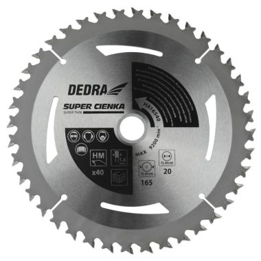 DEDRA HA16540E Fűrésztárcsa fához SUPERTHIN 40z 165x16x1,1x1,6mm