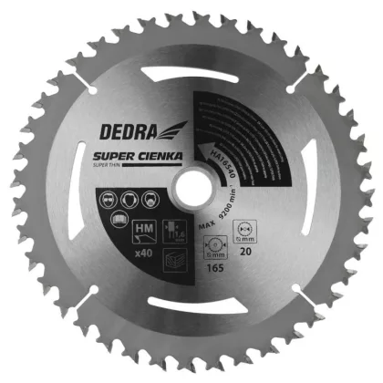   DEDRA HA18524 Fűrésztárcsa fához SUPERTHIN 24z 185x20x1,1x1,6mm