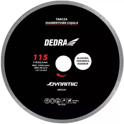   DEDRA HP2102 Folyamatos vágóélű gyémánttárcsa csempe 125/22,2mm Dynamic