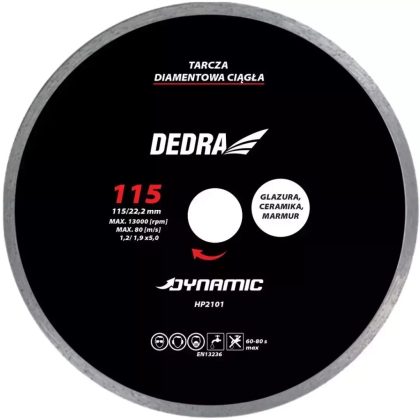 DEDRA HP2105E Folyamatos vágóélű gyémánttárcsa csempe 200/25,4mm Dynamic