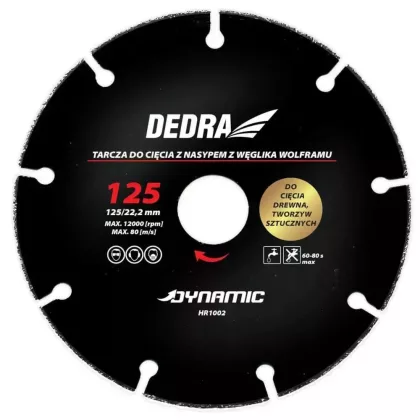 DEDRA HR1002 Vágókorong fához, műanyaghoz, 125x22,2mm