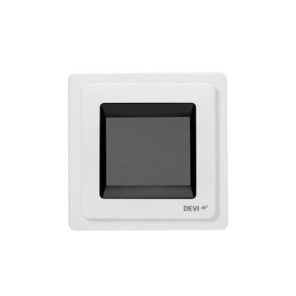   DEVIreg™ Touch Falba süllyeszthető érintőképernyős termosztát intelligens időzítővel Padló + levegő érzékelővel   230V