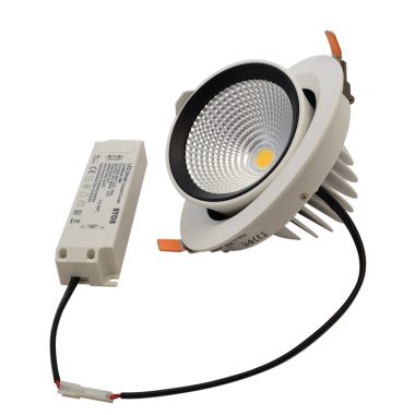 TRACON DLCOBA35W Beépíthető álmennyezeti LED lámpatest, forgatható 230 V, 50 Hz, 35 W, 3500 lm, 4000 K, EEI=F