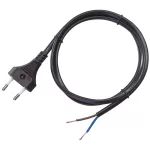   TRACON DVKE2X0.75 Csatlakozódugó (EURO) kábellel, fekete 2×0,75mm2, 2m, 2,5A, 250VAC, H05VVH 2-F, 600W