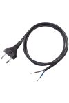 TRACON DVKE2X1.0 Csatlakozódugó (EURO) kábellel, fekete 2×1,0mm2, 2m, 2,5A, 250VAC, H05VVH2-F, 600W