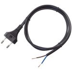 TRACON DVKE2X1.0 Csatlakozódugó (EURO) kábellel, fekete 2×1,0mm2, 2m, 2,5A, 250VAC, H05VVH