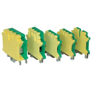 ELMARK sínre húzható ipari sorkapocs, 34A, 5JD, 0.2-4mm2, zöld-sárga