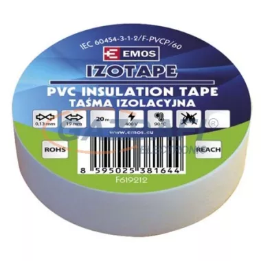 EMOS F619212 SZIGETELŐSZALAG PVC 19/20 FEHÉR
