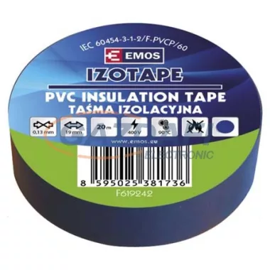 EMOS F619242 SZIGETELŐSZALAG PVC 19/20 KÉK EMOS F619242 SZIGETELŐSZALAG PVC 19/20 KÉK