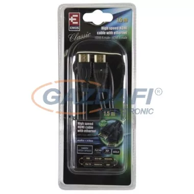 EMOS SB0201 HDMI+ETHERNET A/M-A/M CSATLAKOZÓ KÁBEL 1,5M EMOS SB0201 HDMI+ETHERNET A/M-A/M CSATLAKOZÓ KÁBEL 1,5M