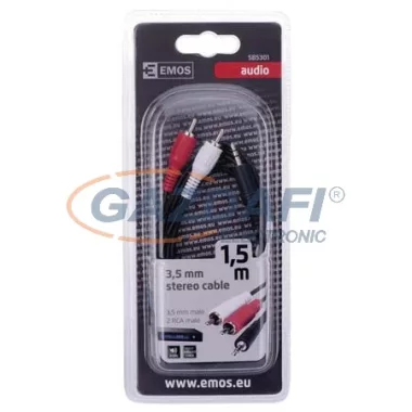 EMOS SB5301 3,5MM ST/M-2RCA/M CSATLAKOZÓ KÁBEL 1,5M EMOS SB5301 3,5MM ST/M-2RCA/M CSATLAKOZÓ KÁBEL 1,5M