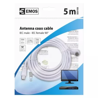  EMOS SD3105 CABLU ANTENA COAXIAL  90 ° 5M (SD3105)