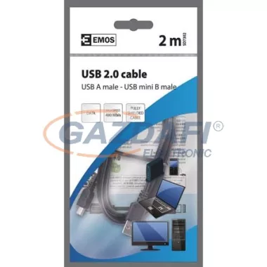 EMOS SD7302 USB 2.0 A/M-MINI B/M CSATLAKOZÓ KÁBEL 2M EMOS SD7302 USB 2.0 A/M-MINI B/M CSATLAKOZÓ KÁBEL 2M