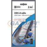 EMOS SD7402 USB 2.0 A/M-MICRO B/M CSATLAKOZÓ KÁBEL 2M